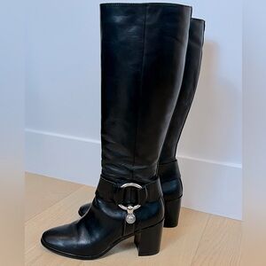 Tall Black Leather Biker Boots by Frye ("The boots of the season," says Bazaar)